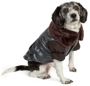 Ultra Fur 'Track-Collared' Metallic Pet Jacket (Size: small)