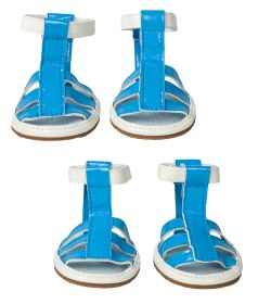 Buckle-Supportive Pvc Waterproof Pet Sandals Shoes - Set Of 4 (Size: X-Small)