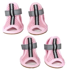 Sporty-Supportive Mesh Pet Sandals Shoes - Set Of 4 (Size: X-Small)