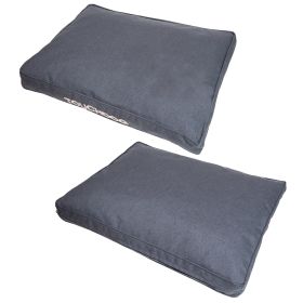 Touchdog 'Hushky' Water-Resistant Premium Rectangular Raised Dog Mat (Color: Charcoal Grey, Size: medium)