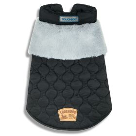Touchdog 'Furrost-Bite' Fur and Fleece Fashion Dog Jacket (Color: Black, Size: medium)