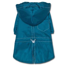 Touchdog Split-Vent Designer Waterproof Dog Raincoat (Color: Blue, Size: large)