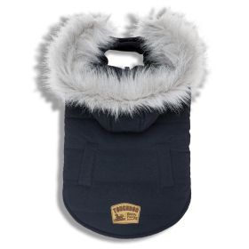Touchdog 'Eskimo-Swag' Duck-Down Parka Dog Coat (Color: Navy, Size: medium)