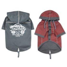 Touchdog 'Cloudburst' Waterproof Reversible Dog Raincoat (Color: Grey, Size: large)