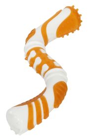 Pet Life 'Denta-Twist' TPR Durable Dental Chew Toy (Color: ORANGE)