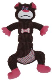 Pet Life 'Cuddle Plush' Mesh and Plush Squeaking Dog Toy (Color: DARK BROWN)