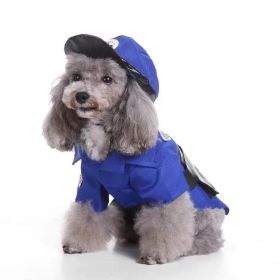 Pet Life 'Pawlice Pawtrol' Police Pet Dog Costume Uniform (Color: Blue, Size: large)