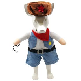 Pet Life 'Rodeo Bones' Cowboy Pet Dog Costume Uniform (Color: DENIM BLUE, Size: medium)