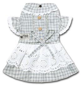 Touchdog 'I love Poochi' Classical Fashion Plaid Dog Dress (Color: Grey, Size: medium)