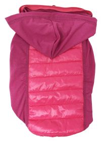 Pet Life 'Apex' Lightweight Hybrid 4-Season Stretch and Quick-Dry Dog Coat w/ Pop out Hood (Color: Pink, Size: small)