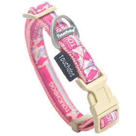 Touchdog 'Bubble Yum' Tough Stitched Embroidered Collar and Leash (Color: Pink, Size: medium)