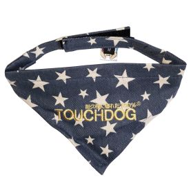 Touchdog 'Bad-to-the-Bone' Star Patterned Fashionable Velcro Bandana (Color: Blue, Size: small)