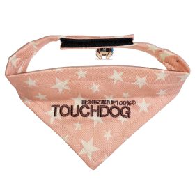 Touchdog 'Bad-to-the-Bone' Star Patterned Fashionable Velcro Bandana (Color: Pink, Size: small)