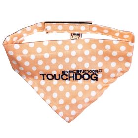 Touchdog 'Bad-to-the-Bone' Polka Patterned Fashionable Velcro Bandana (Color: ORANGE, Size: large)