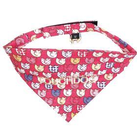 Touchdog 'Bad-to-the-Bone' Elephant Patterned Fashionable Velcro Bandana (Color: Red, Size: small)