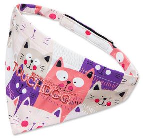 Touchdog 'Head-Popper' Fashion Designer Printed Velcro Dog Bandana (Color: Pink / Purple, Size: small)