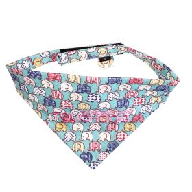 Touchdog 'Bad-to-the-Bone' Elephant Patterned Fashionable Velcro Bandana (Color: Aqua, Size: large)