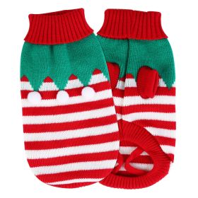 Pet Christmas Turtleneck Sweater Dog Cat Christmas Clothes Snowman Stripes Costume Winter Holiday Sweater for Small Medium Kitten Puppy Cats Dogs (Type: Furball, Size: M)