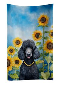 Black Poodle in Sunflowers Kitchen Towel Dish Cloths Guest Hand Towel Decorative Bathroom Towel for Face,Tea, Dishcloth, Kitchen and Bath (Default: Default)