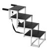 Dog Stair for Cars, Wide Dog Car Steps, Folding Dog Car Ramp with Nonslip Surface, Portable Pet Steps Lightweight Aluminum for Car