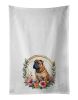 Flowers Kitchen Towel Set of 2 White Dish Towels Decorative Bathroom Hand towel for Hand, Face, Hair, Yoga, Tea, Dishcloth, 19 X 28", Whi