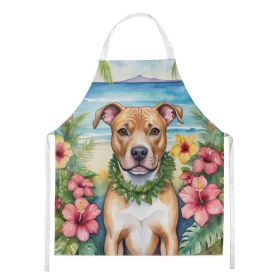 NEW Pit Bull Terrier Luau Apron Cooking Kitchen Server Baking Crafts Gardening for Adult Women Men, Unisex, Large, Multicolor (Default: Default)