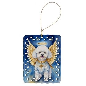 Porcelain Ornament Christmas Tree Hanging Decorations for Home Christmas Holiday, Rectangle, Gift, Multicolor (Option: Bichon Frise My Angel)