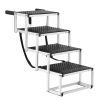 Dog Stair for Cars, Wide Dog Car Steps, Folding Dog Car Ramp with Nonslip Surface, Portable Pet Steps Lightweight Aluminum for Car