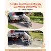 Dog Stairs for Car, 4 Steps Extra Wide Foldable Dog Ramp for Large Dogs with Non-Slip, Portable Lightweight Pet Stairs Ladder for Car, SUV, Truck