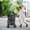 4-in-1 Double Pet Stroller with Detachable Carrier and Travel Carriage