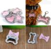 Pet Rhinestone Writable Name Telephone ID Tags for Dogs Cats