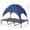48" x 36" Elevated Portable Dog Cot Cooling Pet Bed with UV Protection Canopy Shade