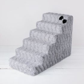 Luxury Pet Stairs (Color: Dove Grey, Size: 6 - Step)