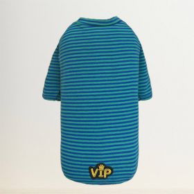 VIP Baby Dog Tee (Color: Striped Teal, Size: MD)