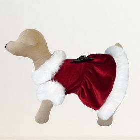 Santa Baby Dog Dress (Color: Red & White, Size: MD)