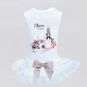 Cheers Dog Dress (Color: White, Size: MD)