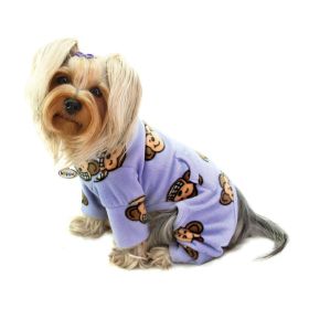 Silly Monkey Fleece Turtleneck Pajamas (Color: Lavender, Size: M)