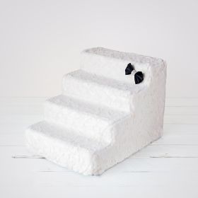Luxury Pet Stairs (Color: Classy Ivory, Size: 4- Step)