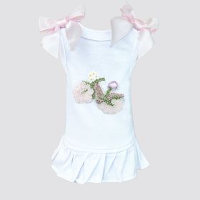 Summer Stroll Dog Dress (Color: White, Size: SM)