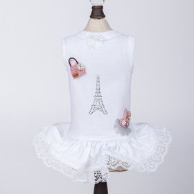 Paris Dog Dress (Color: White, Size: XXS)
