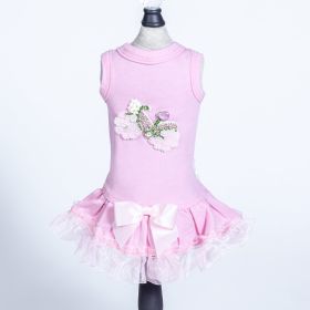 Bicycle Dog Dress (Color: Pink, Size: SM)
