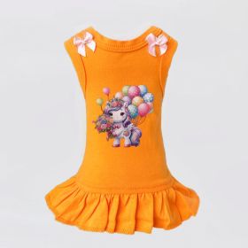 Party Girl Dog Dress (Color: ORANGE, Size: LG)