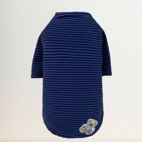 Striped Baby Beer Dog Tee (Color: Striped Navy, Size: LG)